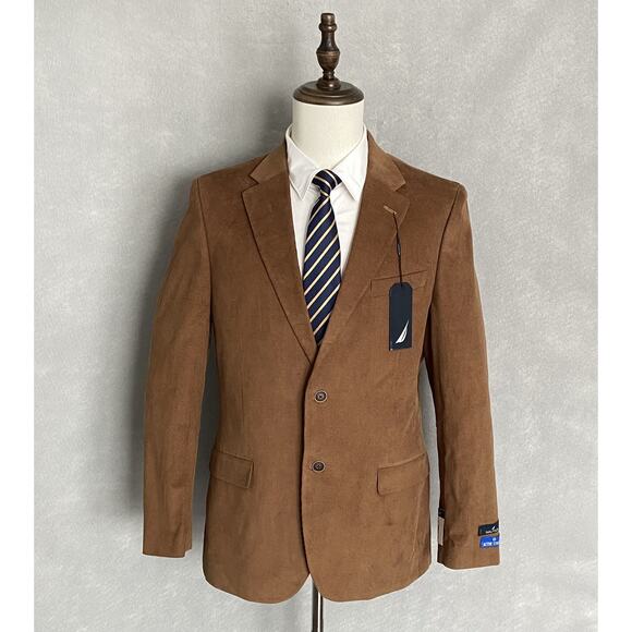 Nautica Men's 50 Regular Corduroy Sport Coat Modern Fit Camel Brown NEW - Picture 1 of 9